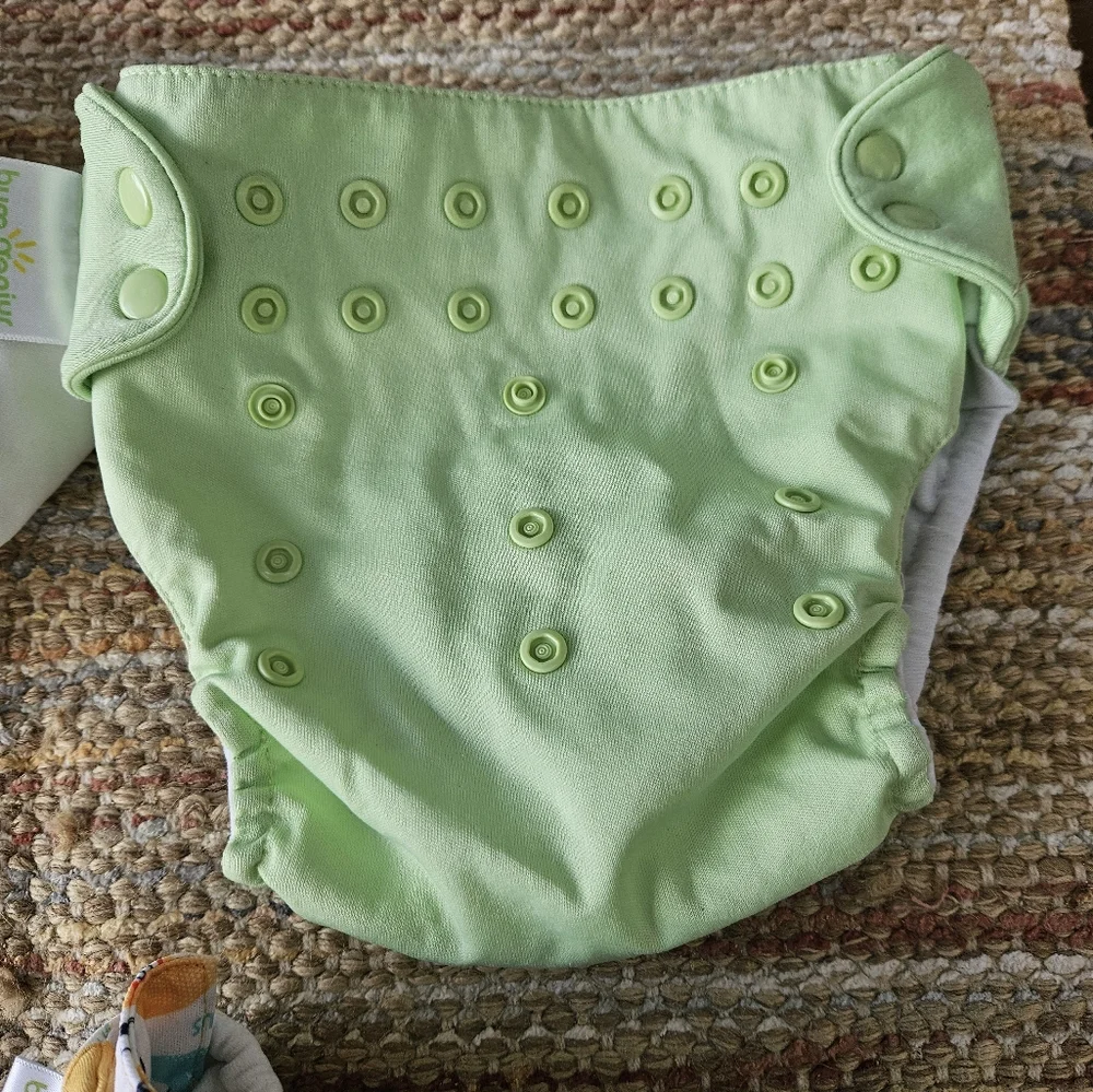 BumGenius Diaper Covers - Lime, Cream, Music Print